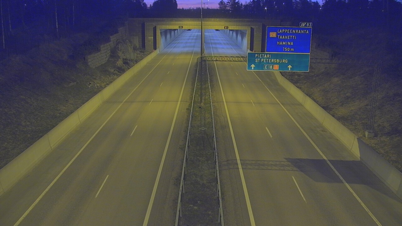 Weather Camera Image Väg 7 Fredrikshamn, Husula, suuaukko väst, Hamina, Kymenlaakso