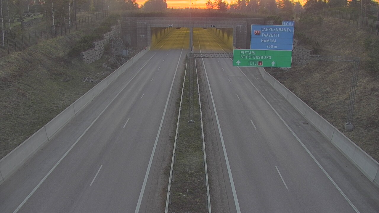 Weather Camera Image Väg 7 Fredrikshamn, Husula, suuaukko väst, Hamina, Kymenlaakso