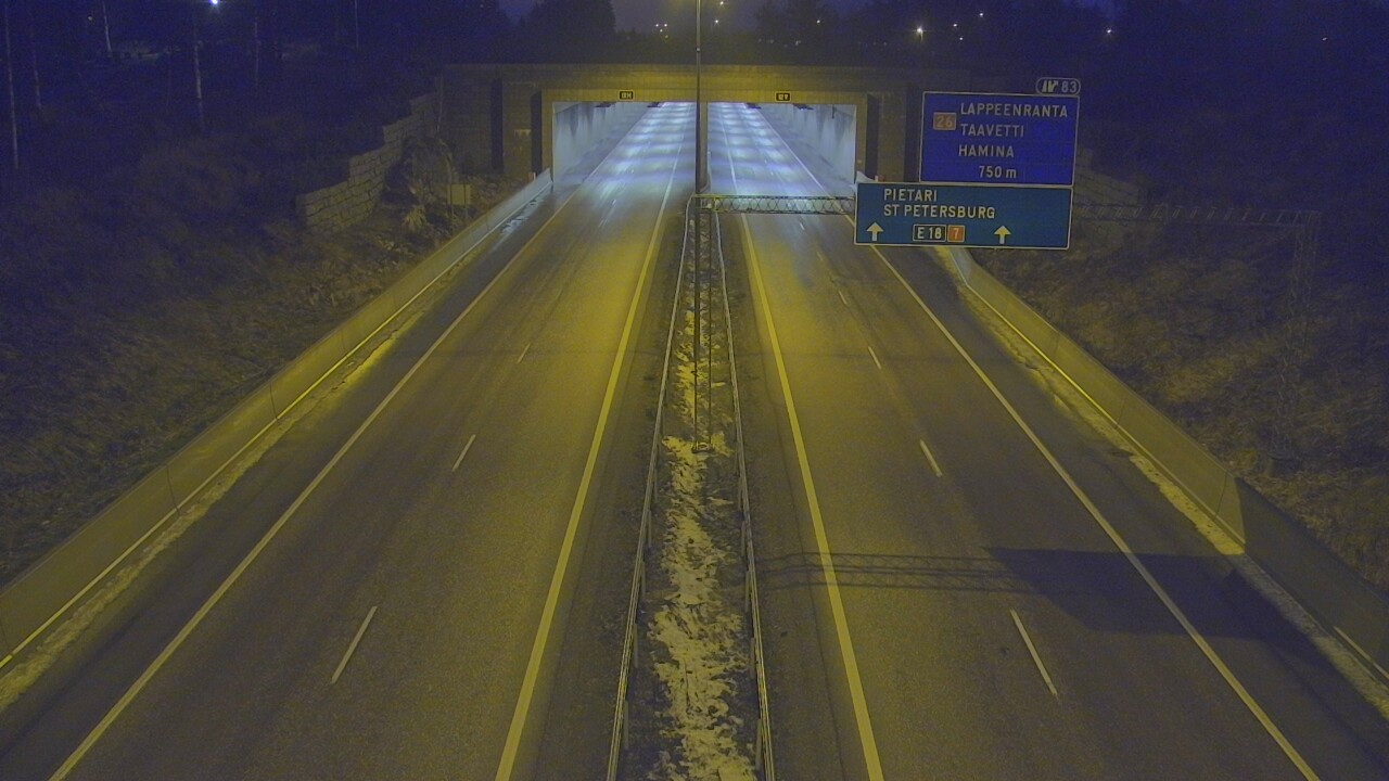 Weather Camera Image Väg 7 Fredrikshamn, Husula, suuaukko väst, Hamina, Kymenlaakso