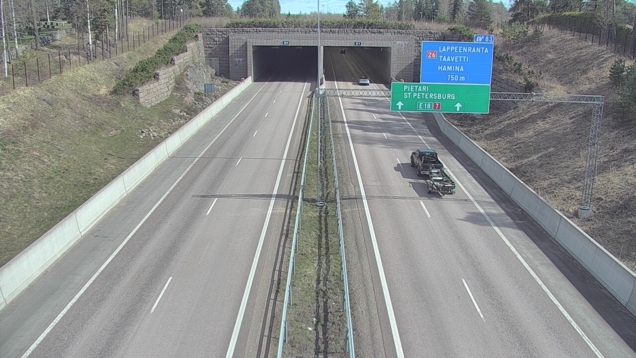 Weather Camera Image Väg 7 Fredrikshamn, Husula, suuaukko väst, Hamina, Kymenlaakso