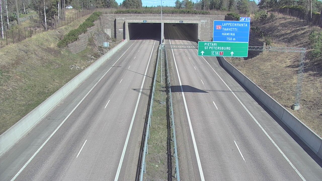 Weather Camera Image Väg 7 Fredrikshamn, Husula, suuaukko väst, Hamina, Kymenlaakso