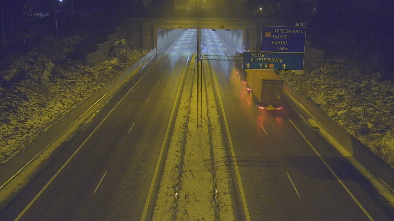 Weather Camera Image Väg 7 Fredrikshamn, Husula, suuaukko väst, Hamina, Kymenlaakso