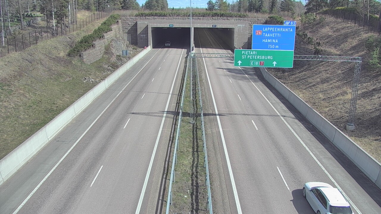 Weather Camera Image Väg 7 Fredrikshamn, Husula, suuaukko väst, Hamina, Kymenlaakso