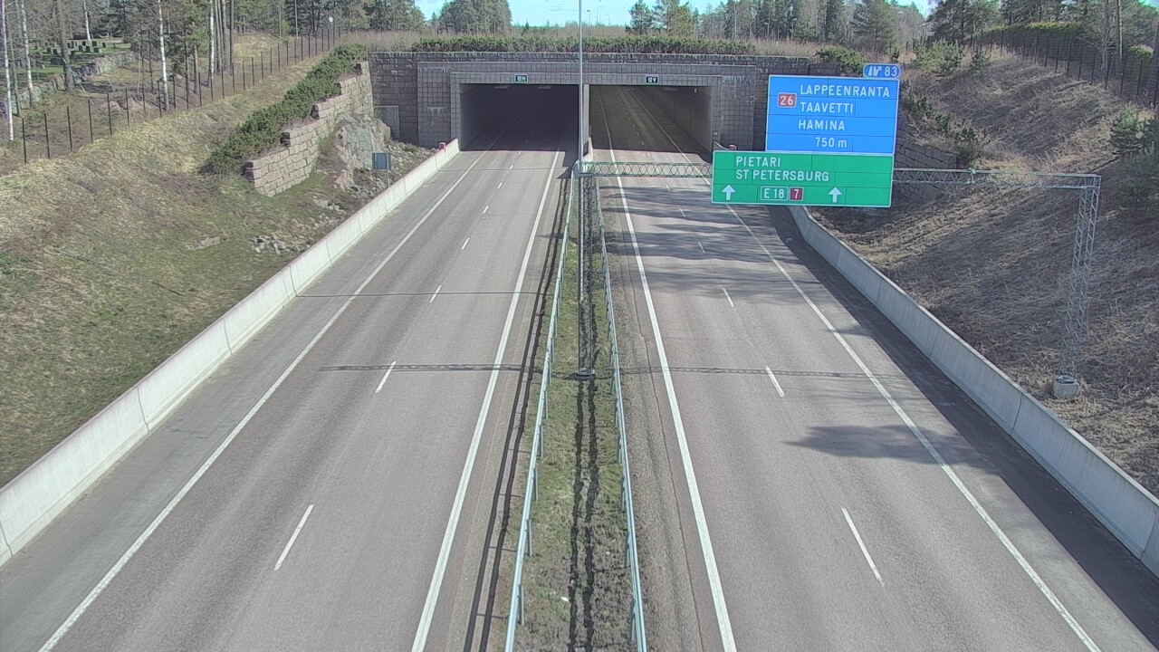 Weather Camera Image Väg 7 Fredrikshamn, Husula, suuaukko väst, Hamina, Kymenlaakso