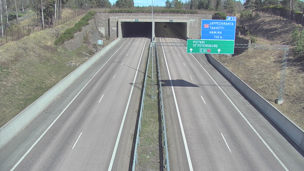 Weather Camera Image Väg 7 Fredrikshamn, Husula, suuaukko väst, Hamina, Kymenlaakso