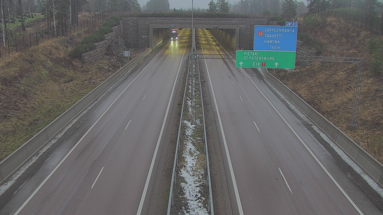 Weather Camera Image Väg 7 Fredrikshamn, Husula, suuaukko väst, Hamina, Kymenlaakso