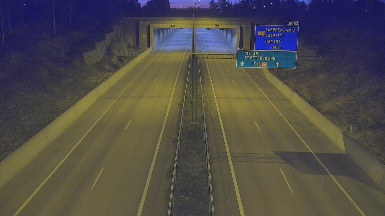 Weather Camera Image Väg 7 Fredrikshamn, Husula, suuaukko väst, Hamina, Kymenlaakso