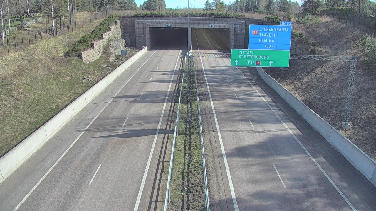 Weather Camera Image Väg 7 Fredrikshamn, Husula, suuaukko väst, Hamina, Kymenlaakso