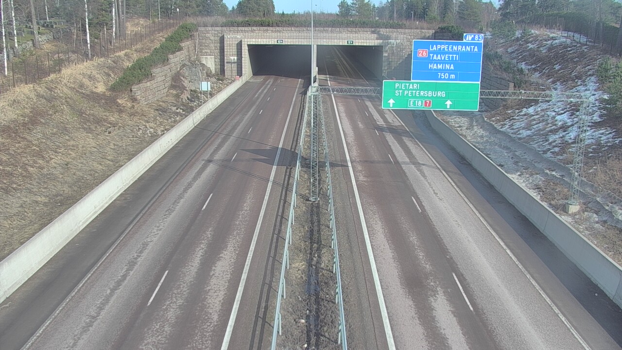 Weather Camera Image Väg 7 Fredrikshamn, Husula, suuaukko väst, Hamina, Kymenlaakso