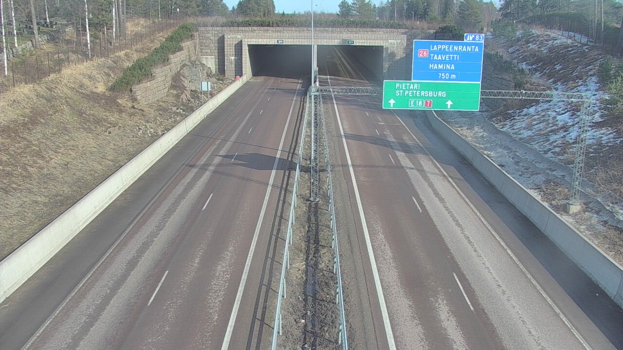 Weather Camera Image Väg 7 Fredrikshamn, Husula, suuaukko väst, Hamina, Kymenlaakso