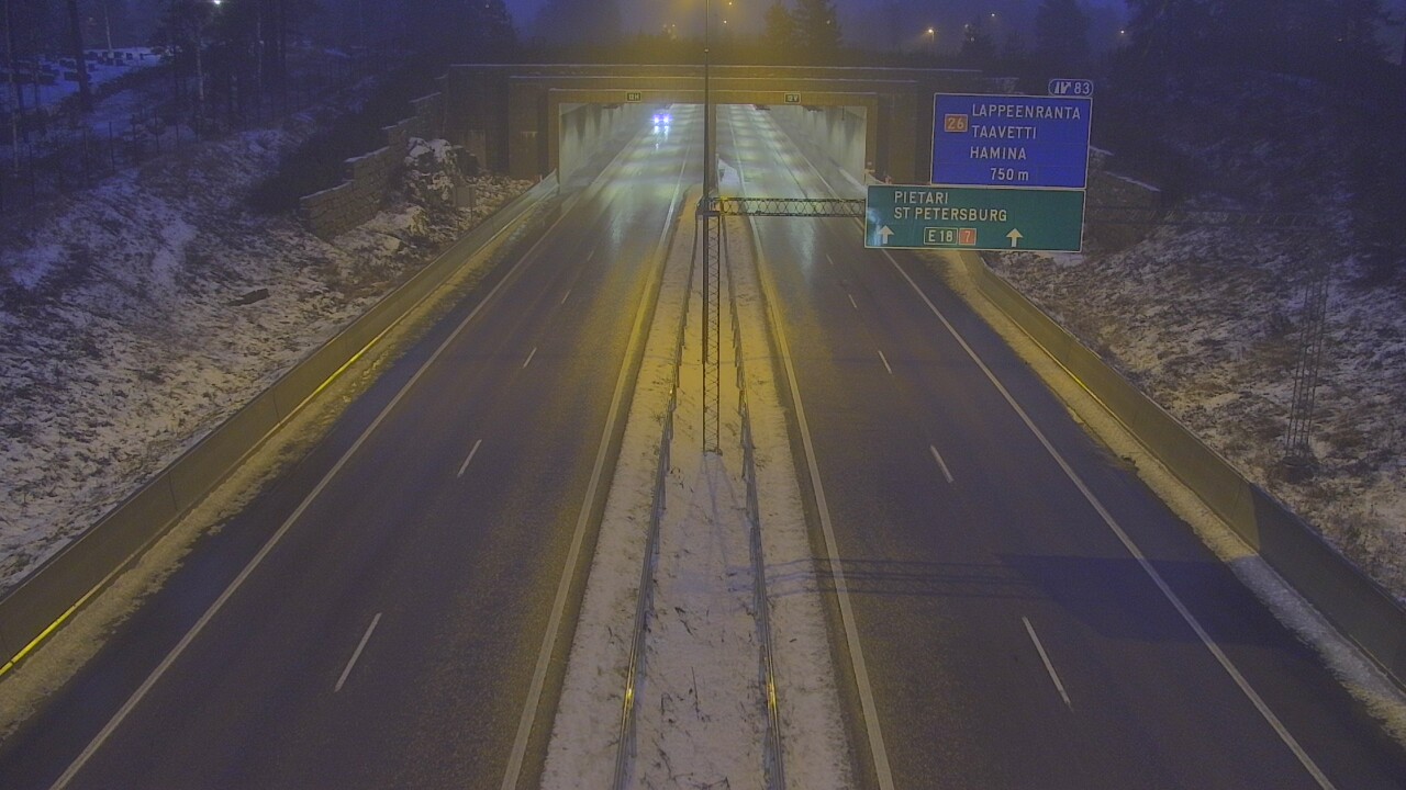 Weather Camera Image Väg 7 Fredrikshamn, Husula, suuaukko väst, Hamina, Kymenlaakso