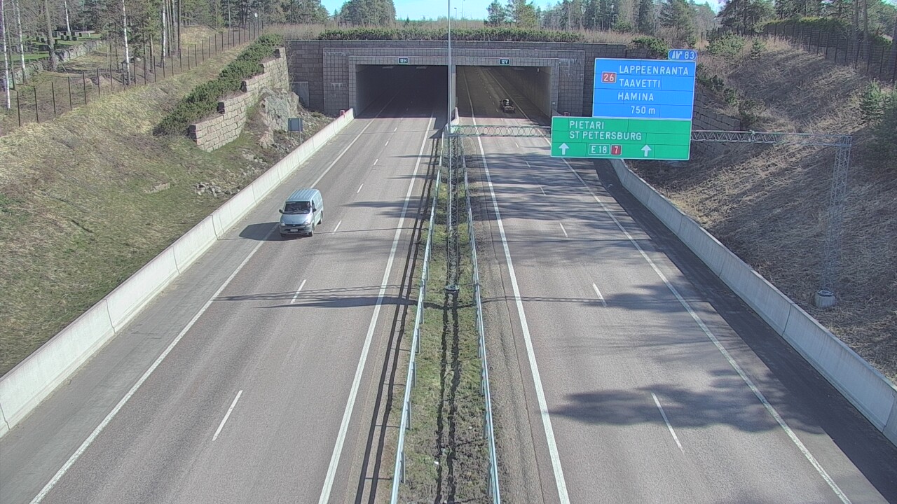 Weather Camera Image Väg 7 Fredrikshamn, Husula, suuaukko väst, Hamina, Kymenlaakso
