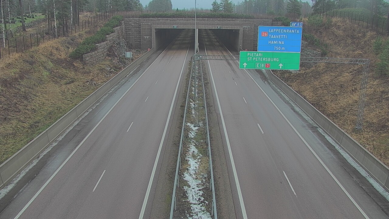 Weather Camera Image Väg 7 Fredrikshamn, Husula, suuaukko väst, Hamina, Kymenlaakso