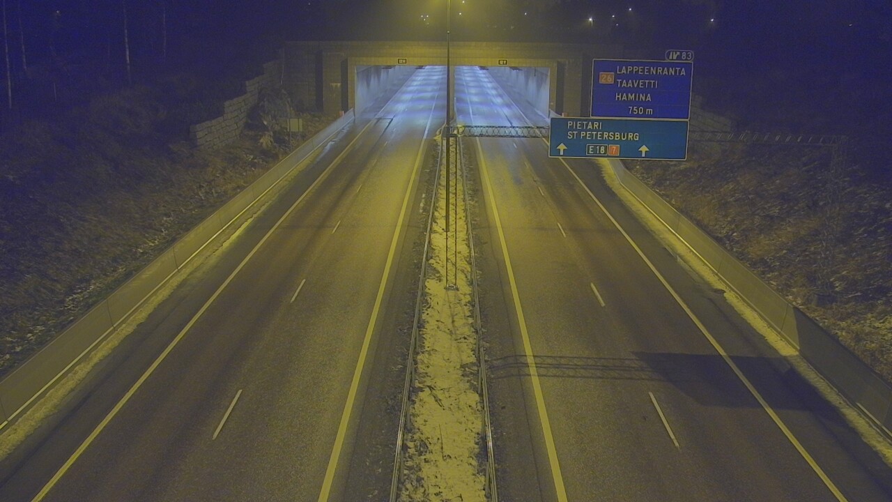 Weather Camera Image Väg 7 Fredrikshamn, Husula, suuaukko väst, Hamina, Kymenlaakso