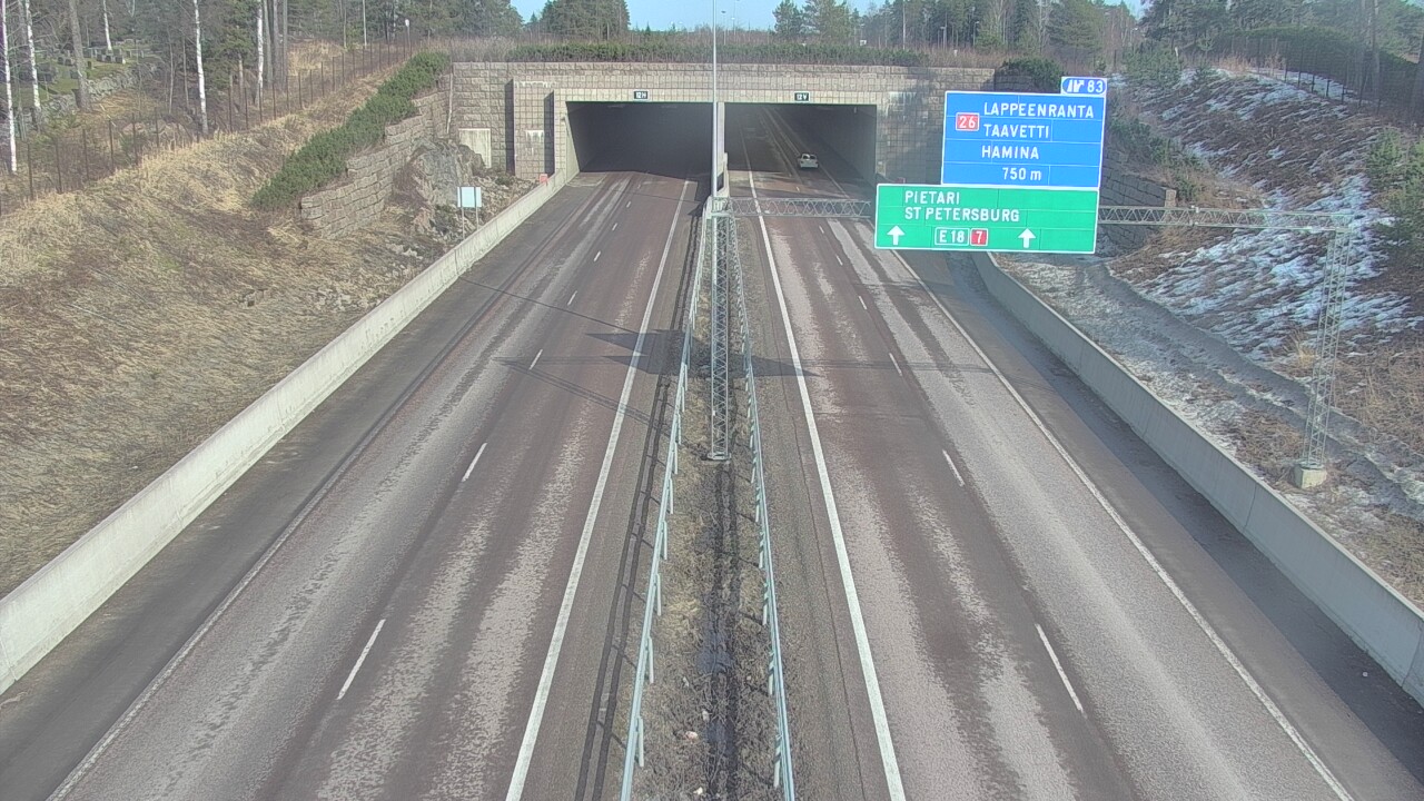 Weather Camera Image Väg 7 Fredrikshamn, Husula, suuaukko väst, Hamina, Kymenlaakso