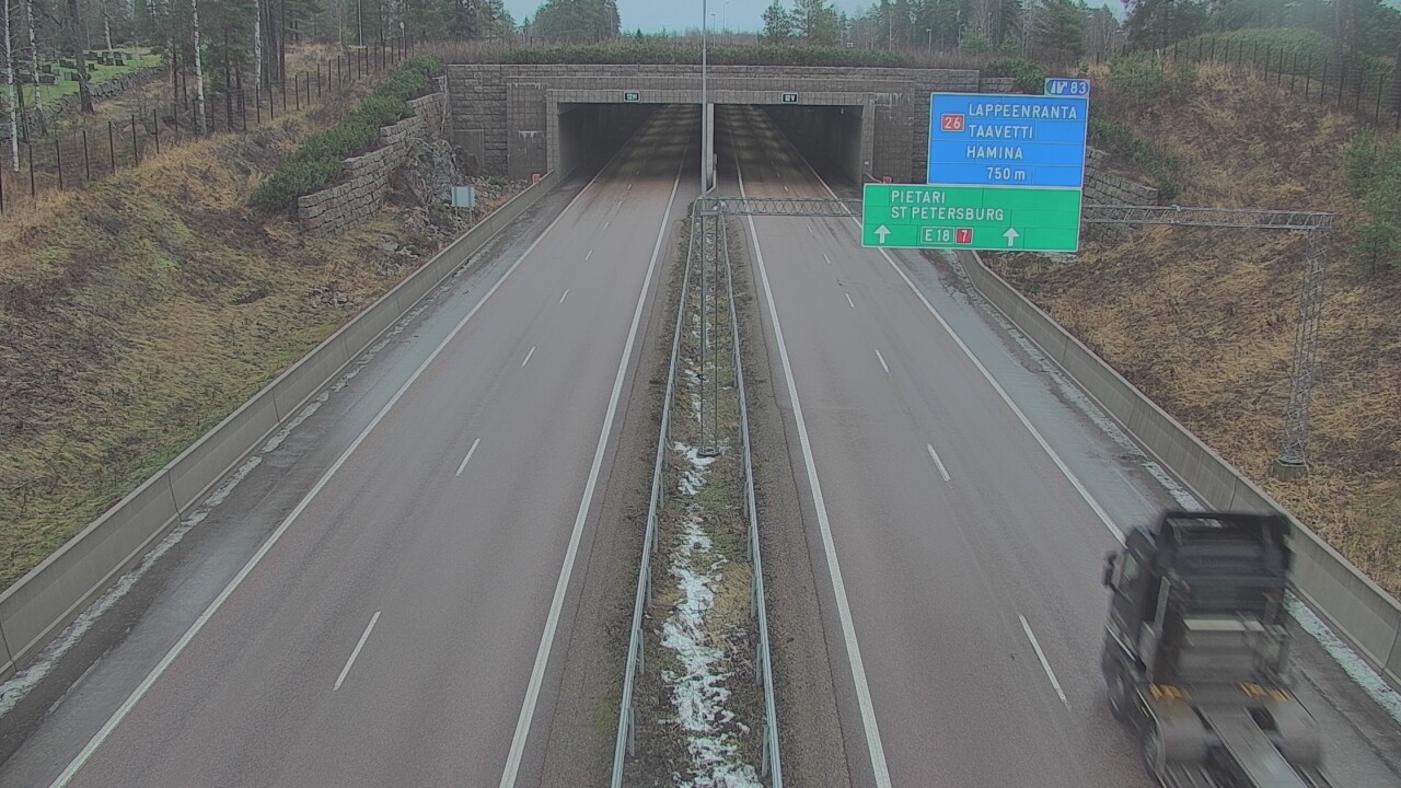 Weather Camera Image Väg 7 Fredrikshamn, Husula, suuaukko väst, Hamina, Kymenlaakso