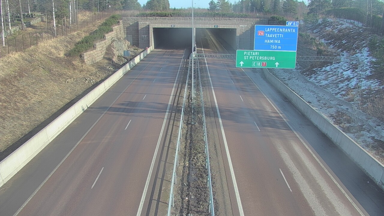 Weather Camera Image Väg 7 Fredrikshamn, Husula, suuaukko väst, Hamina, Kymenlaakso