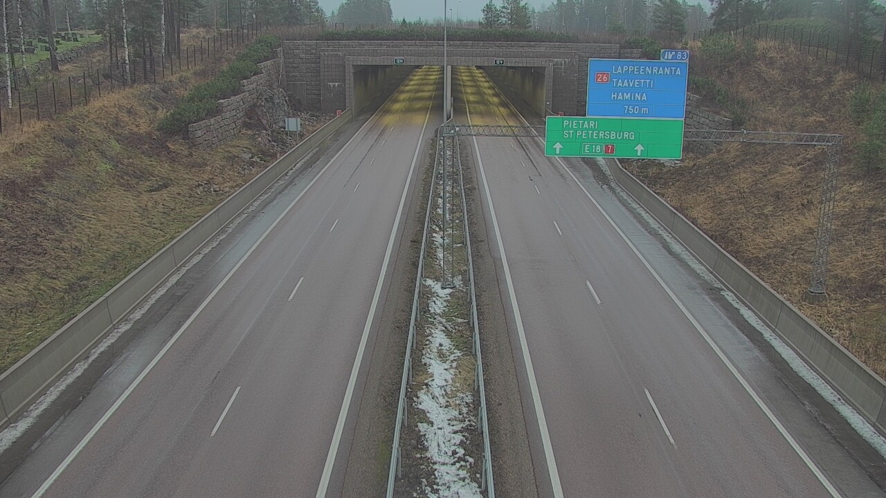 Weather Camera Image Väg 7 Fredrikshamn, Husula, suuaukko väst, Hamina, Kymenlaakso