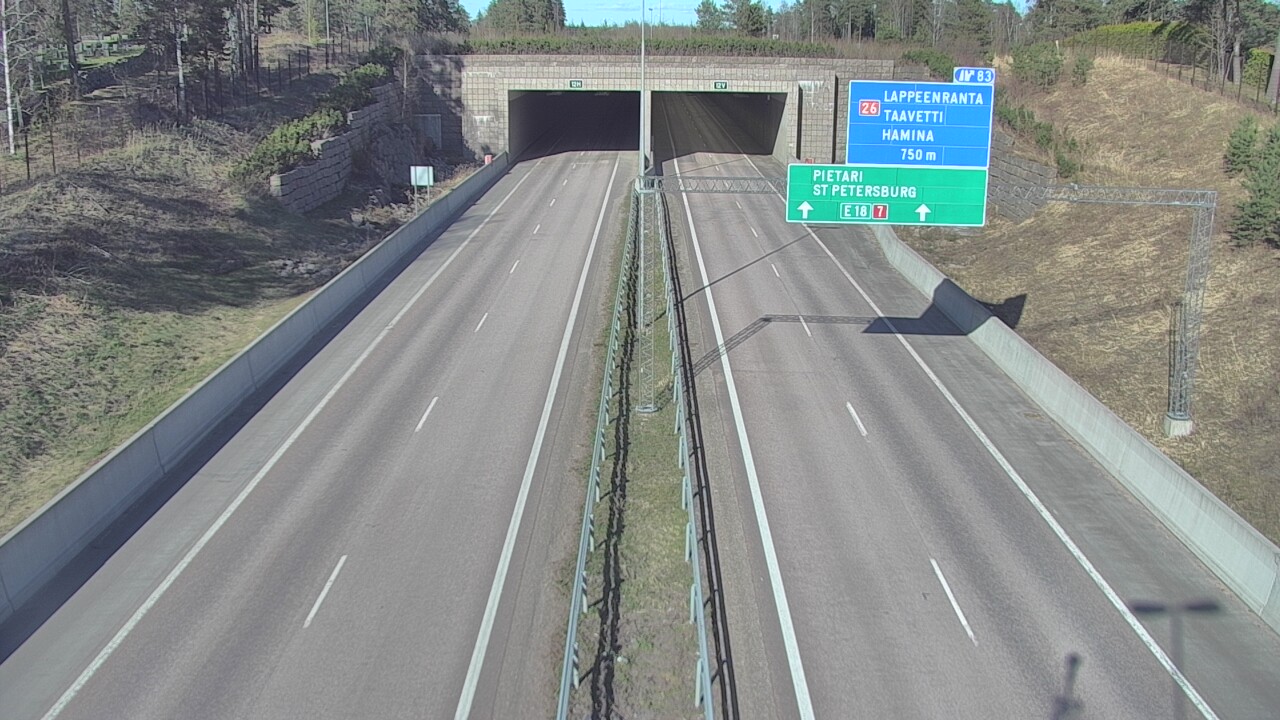 Weather Camera Image Väg 7 Fredrikshamn, Husula, suuaukko väst, Hamina, Kymenlaakso