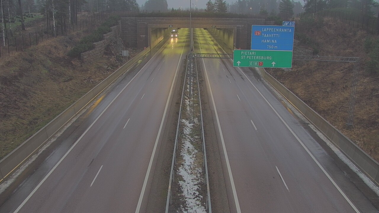 Weather Camera Image Väg 7 Fredrikshamn, Husula, suuaukko väst, Hamina, Kymenlaakso