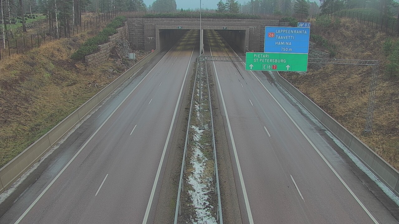 Weather Camera Image Väg 7 Fredrikshamn, Husula, suuaukko väst, Hamina, Kymenlaakso