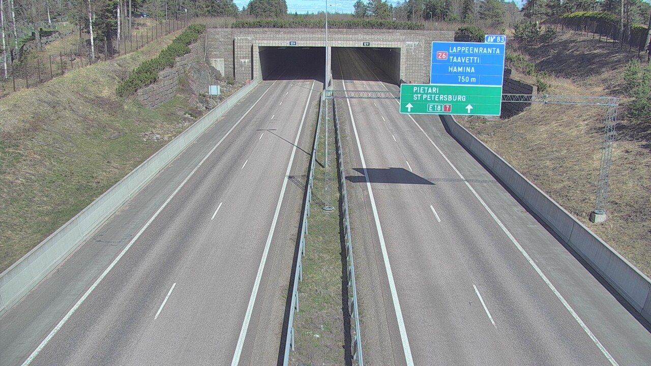 Weather Camera Image Väg 7 Fredrikshamn, Husula, suuaukko väst, Hamina, Kymenlaakso