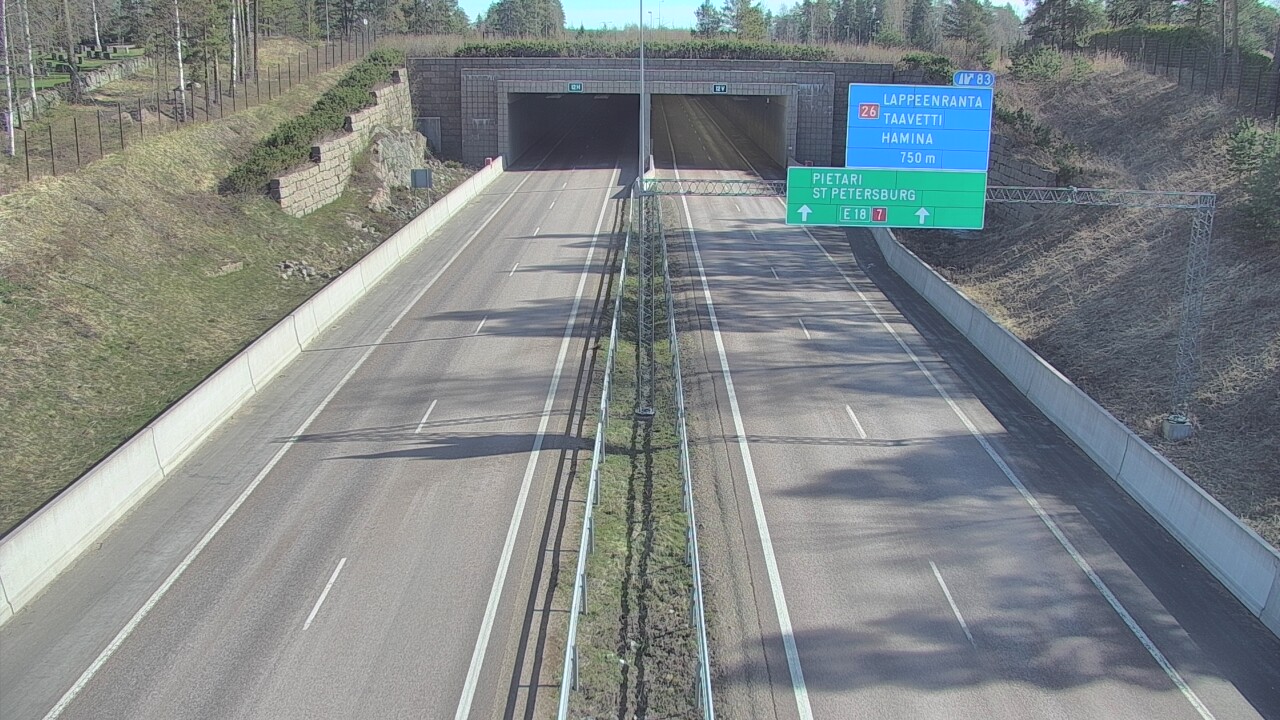 Weather Camera Image Väg 7 Fredrikshamn, Husula, suuaukko väst, Hamina, Kymenlaakso