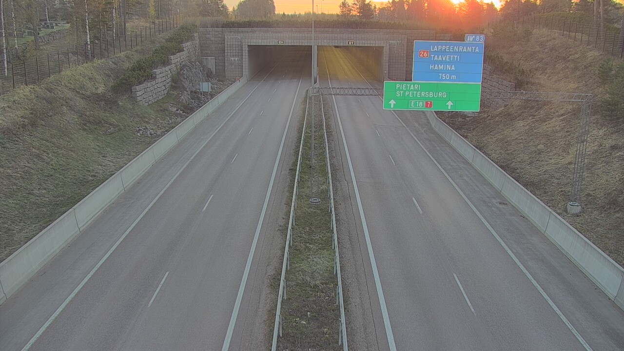 Weather Camera Image Road 7 Hamina, Husula, suuaukko west, Hamina, Kymenlaakso