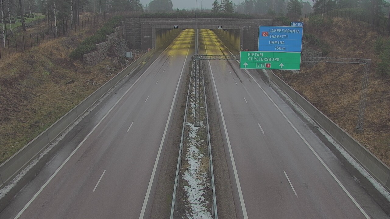 Weather Camera Image Väg 7 Fredrikshamn, Husula, suuaukko väst, Hamina, Kymenlaakso