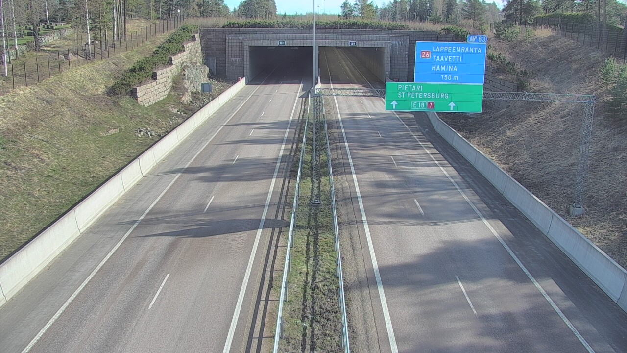Weather Camera Image Väg 7 Fredrikshamn, Husula, suuaukko väst, Hamina, Kymenlaakso