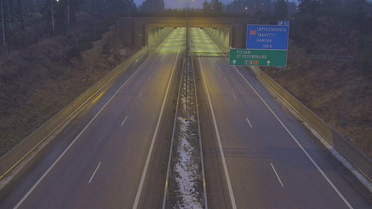 Weather Camera Image Väg 7 Fredrikshamn, Husula, suuaukko väst, Hamina, Kymenlaakso