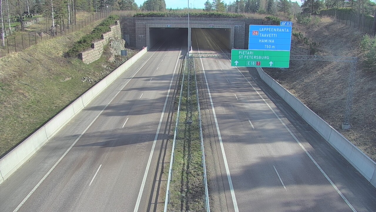Weather Camera Image Väg 7 Fredrikshamn, Husula, suuaukko väst, Hamina, Kymenlaakso
