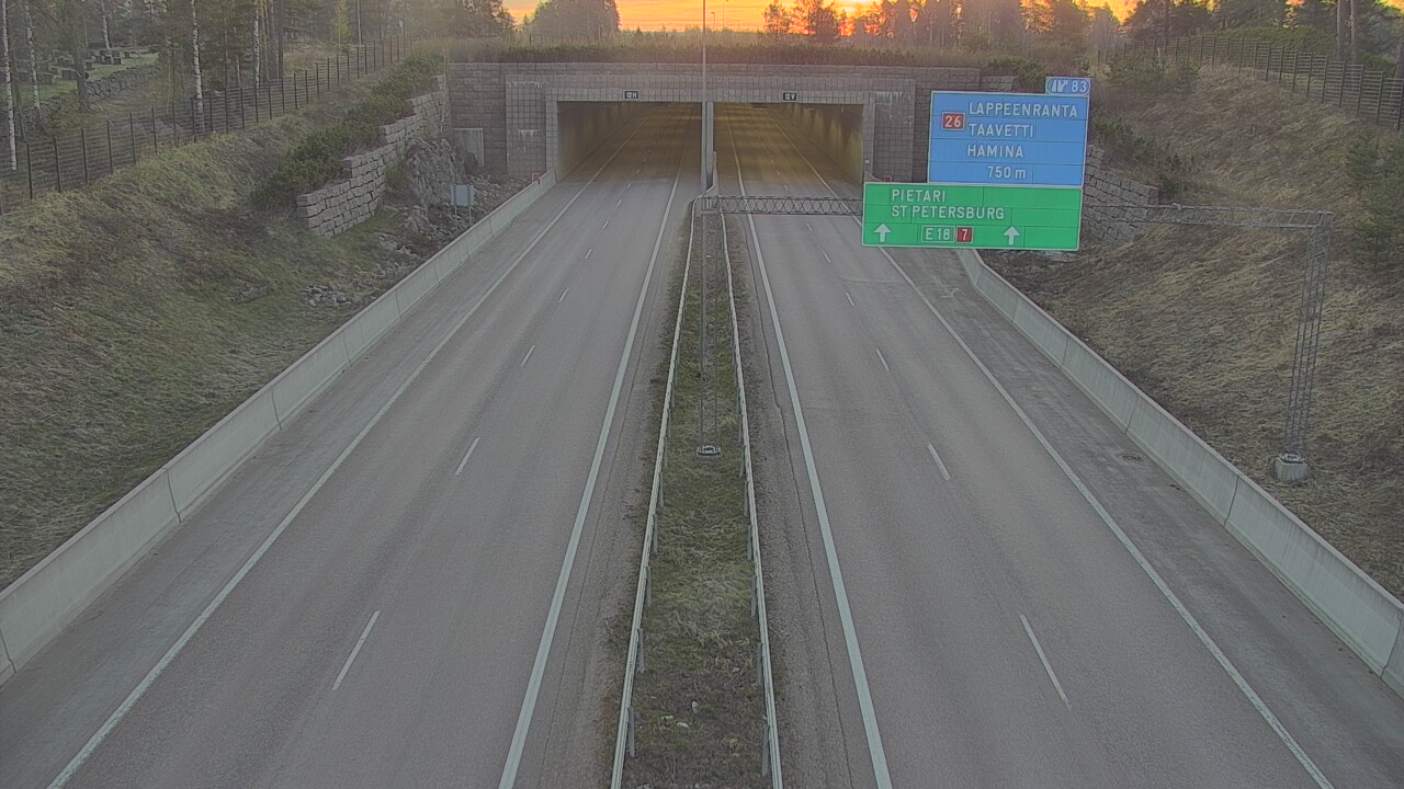 Weather Camera Image Väg 7 Fredrikshamn, Husula, suuaukko väst, Hamina, Kymenlaakso