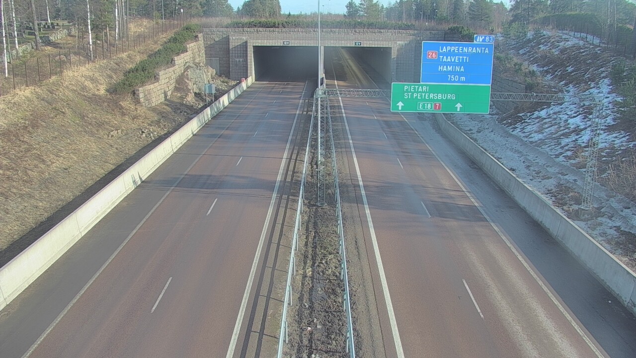 Weather Camera Image Väg 7 Fredrikshamn, Husula, suuaukko väst, Hamina, Kymenlaakso