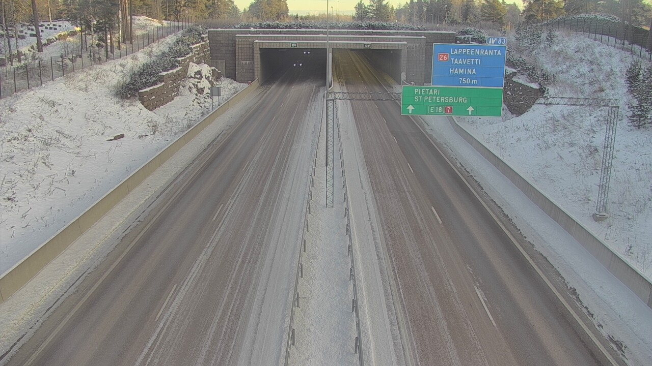 Weather Camera Image Väg 7 Fredrikshamn, Husula, suuaukko väst, Hamina, Kymenlaakso