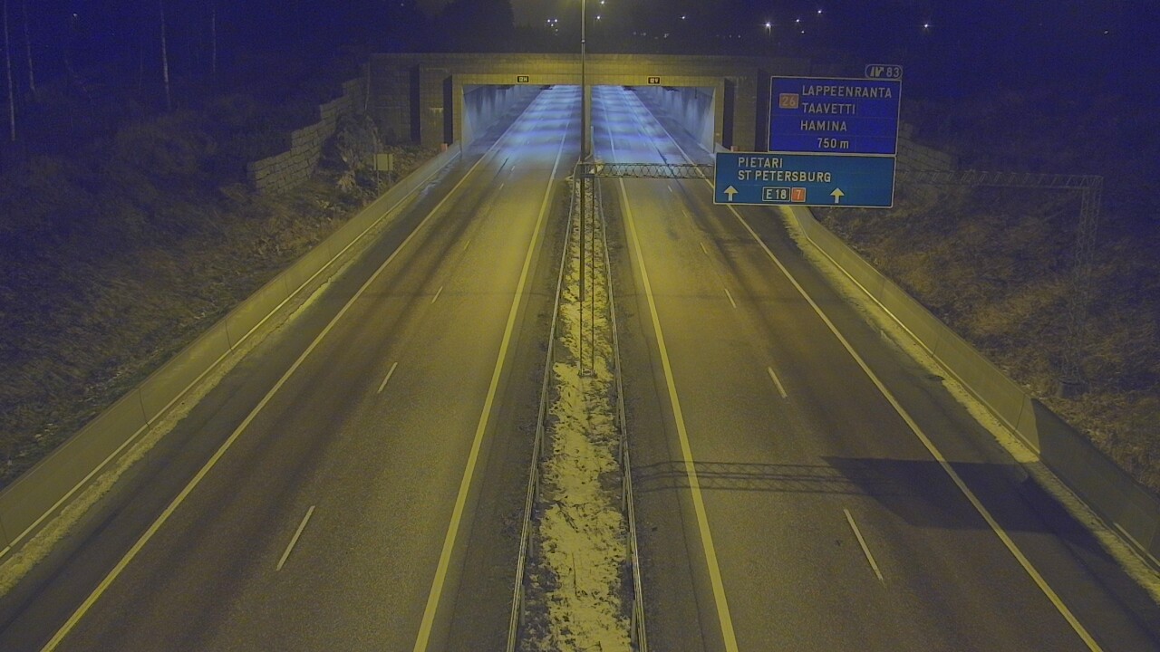 Weather Camera Image Väg 7 Fredrikshamn, Husula, suuaukko väst, Hamina, Kymenlaakso