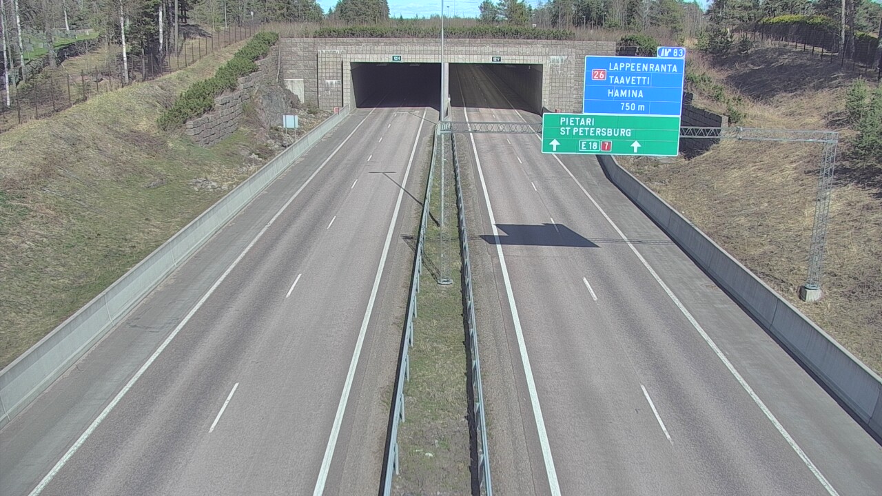 Weather Camera Image Väg 7 Fredrikshamn, Husula, suuaukko väst, Hamina, Kymenlaakso
