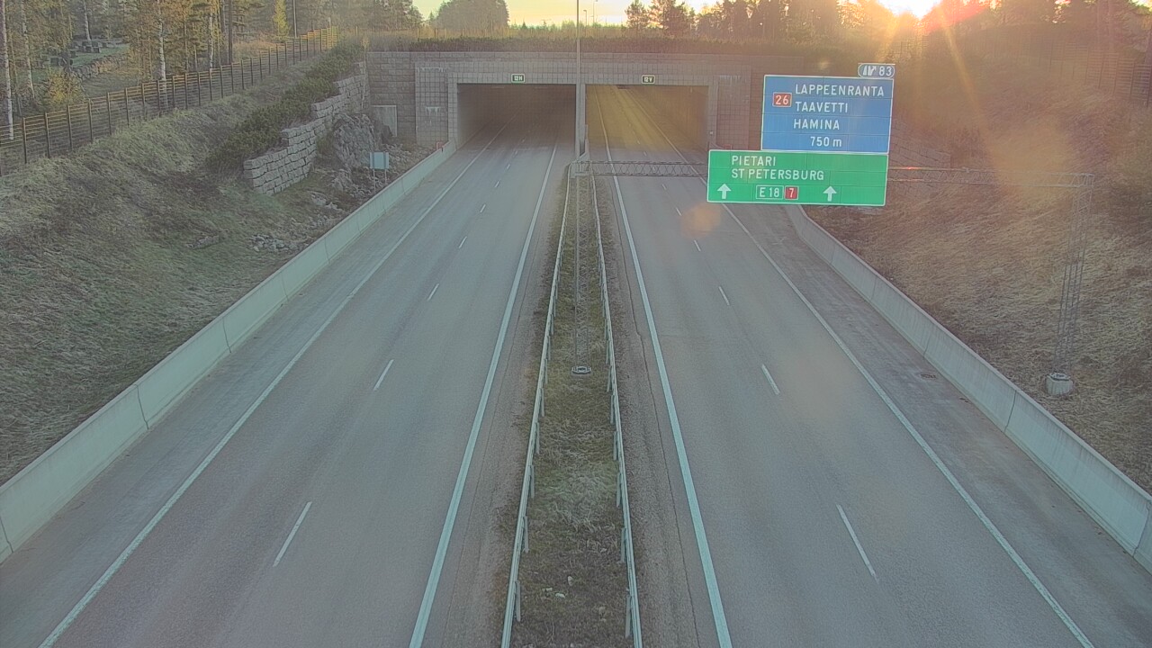 Weather Camera Image Road 7 Hamina, Husula, suuaukko west, Hamina, Kymenlaakso