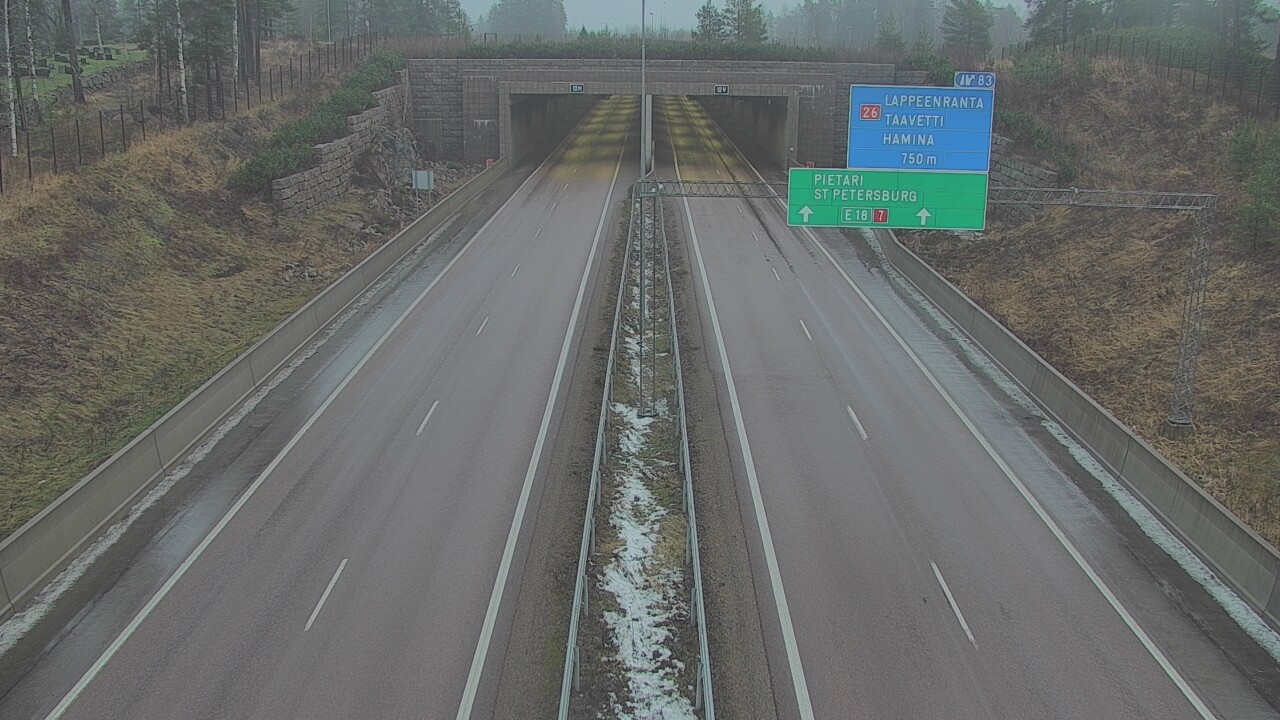 Weather Camera Image Väg 7 Fredrikshamn, Husula, suuaukko väst, Hamina, Kymenlaakso