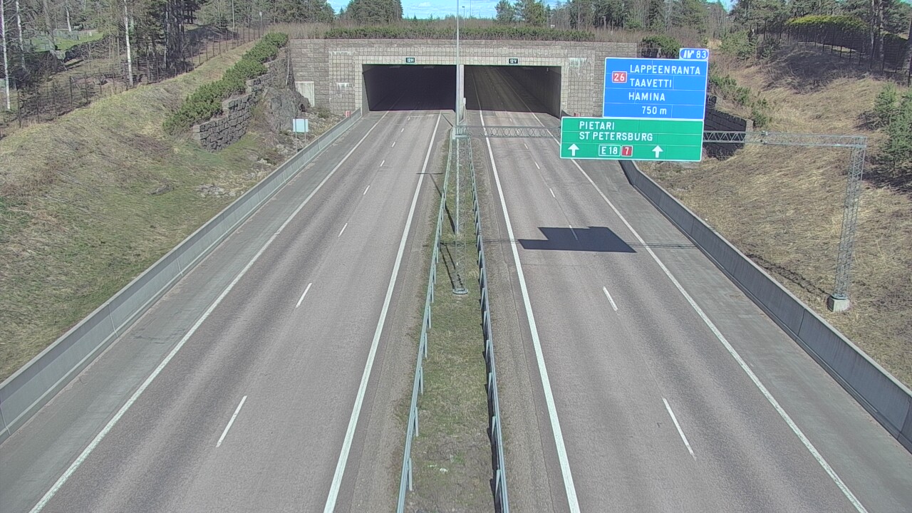 Weather Camera Image Väg 7 Fredrikshamn, Husula, suuaukko väst, Hamina, Kymenlaakso