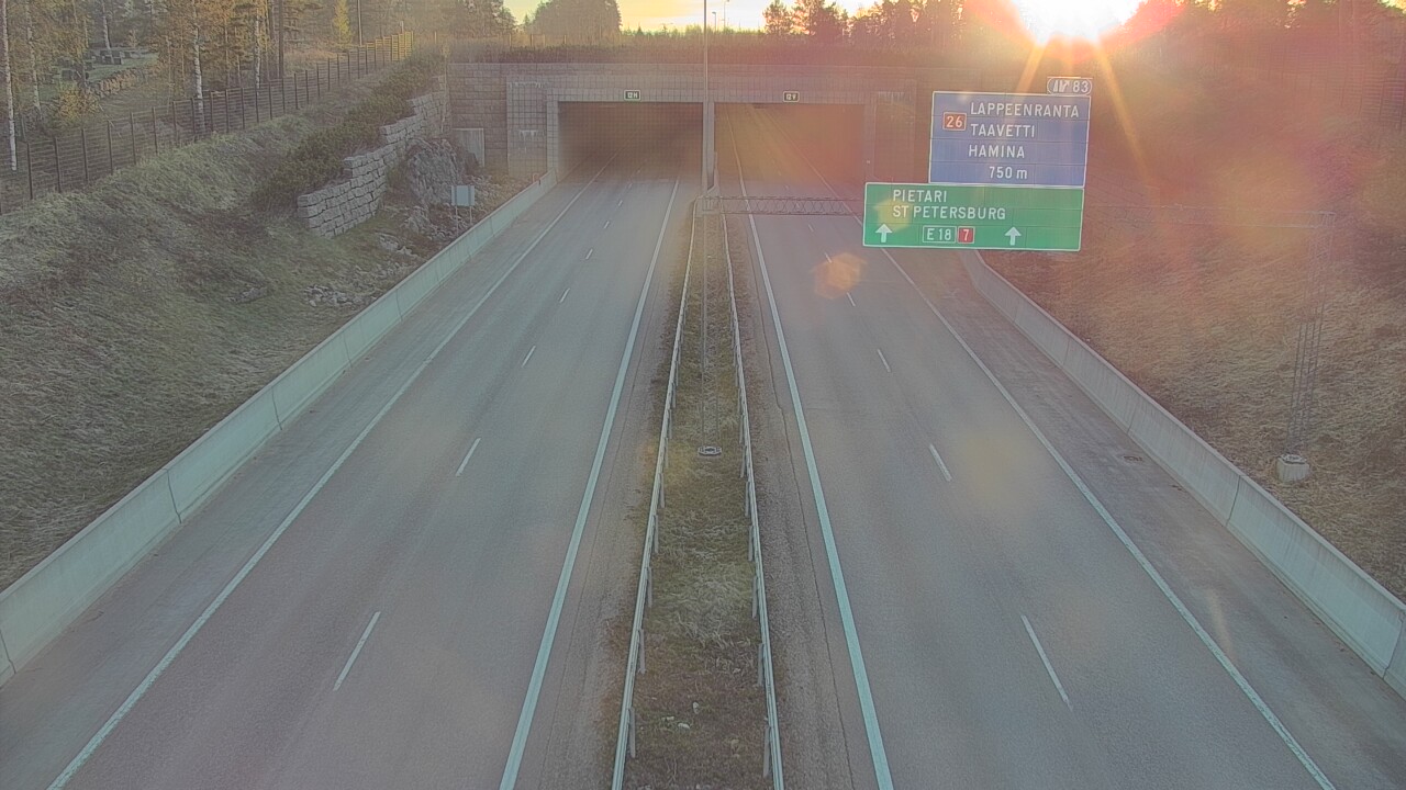 Weather Camera Image Road 7 Hamina, Husula, suuaukko west, Hamina, Kymenlaakso