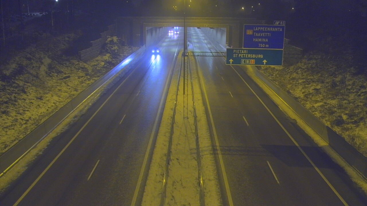 Weather Camera Image Väg 7 Fredrikshamn, Husula, suuaukko väst, Hamina, Kymenlaakso