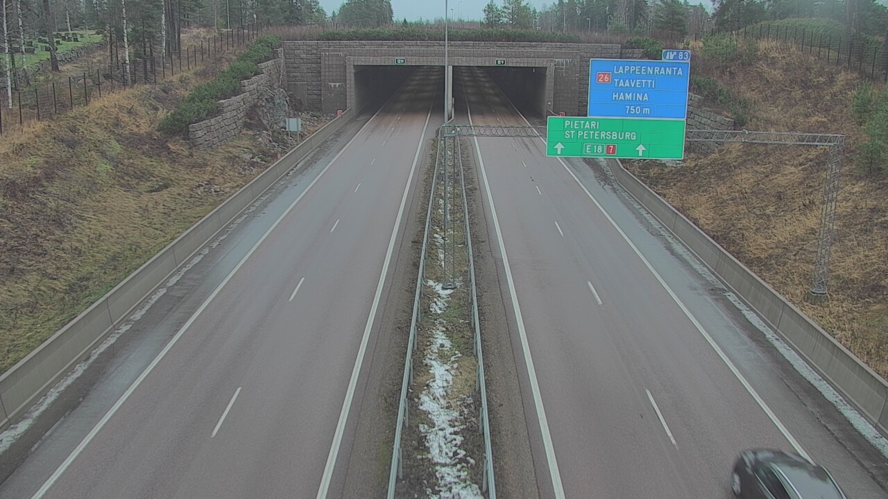 Weather Camera Image Väg 7 Fredrikshamn, Husula, suuaukko väst, Hamina, Kymenlaakso