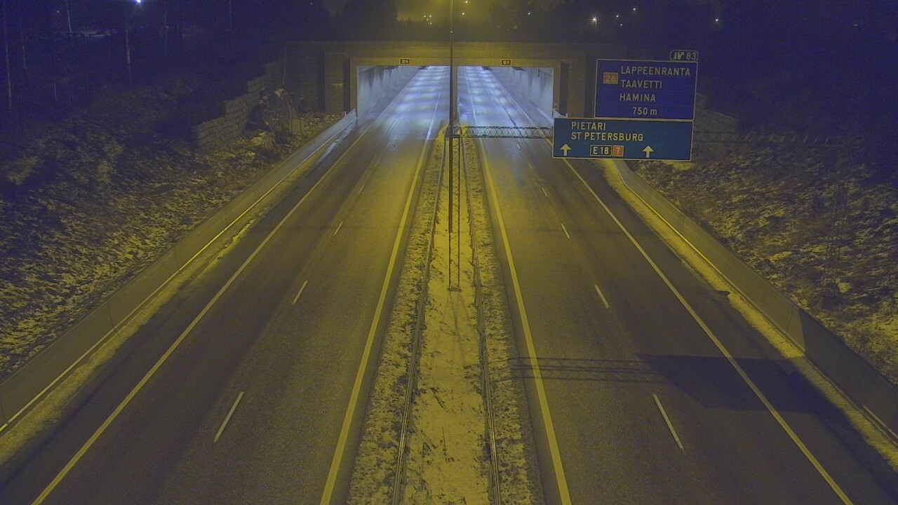 Weather Camera Image Väg 7 Fredrikshamn, Husula, suuaukko väst, Hamina, Kymenlaakso