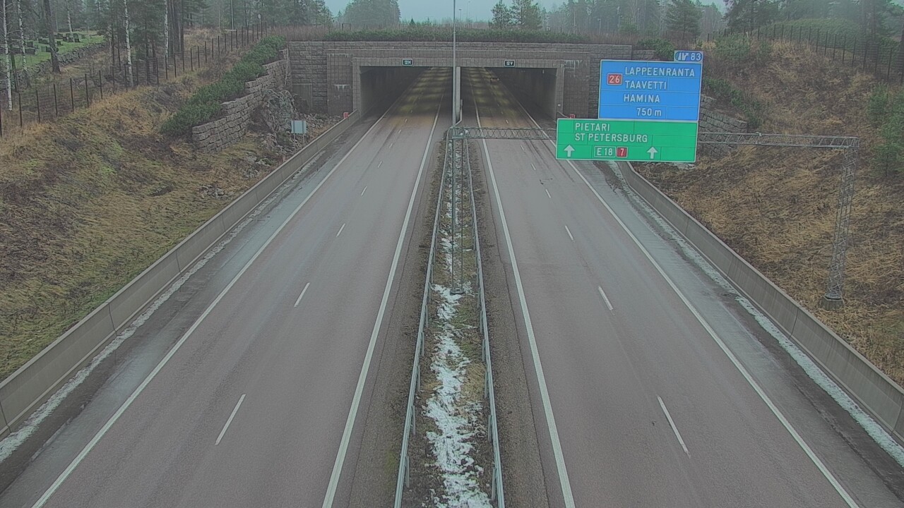 Weather Camera Image Väg 7 Fredrikshamn, Husula, suuaukko väst, Hamina, Kymenlaakso