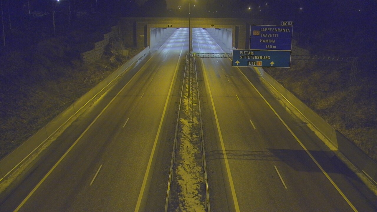 Weather Camera Image Väg 7 Fredrikshamn, Husula, suuaukko väst, Hamina, Kymenlaakso