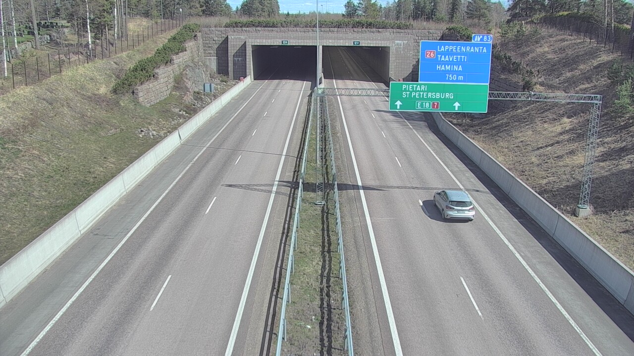 Weather Camera Image Väg 7 Fredrikshamn, Husula, suuaukko väst, Hamina, Kymenlaakso