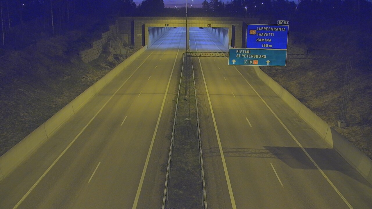 Weather Camera Image Väg 7 Fredrikshamn, Husula, suuaukko väst, Hamina, Kymenlaakso