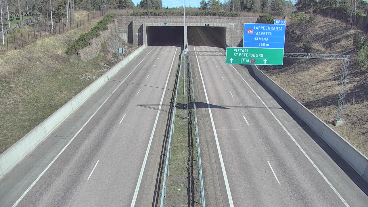 Weather Camera Image Väg 7 Fredrikshamn, Husula, suuaukko väst, Hamina, Kymenlaakso