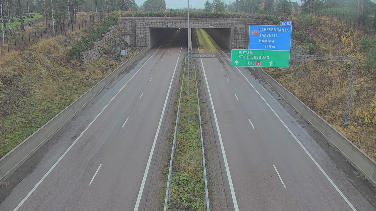 Weather Camera Image Väg 7 Fredrikshamn, Husula, suuaukko väst, Hamina, Kymenlaakso